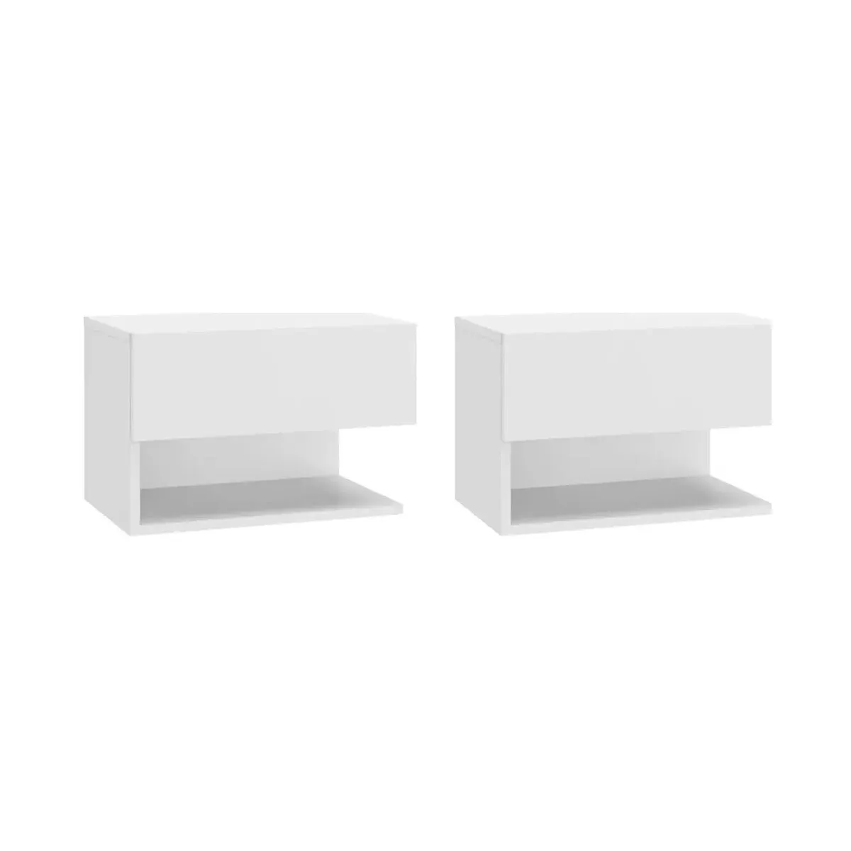 Mesitas de noche de pared 2 unidades blanca