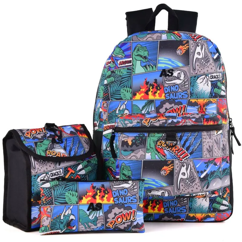 MOCHILA CON CARTUCHERA Y LONCHERA AMERICAN SPORT MIX 2.0