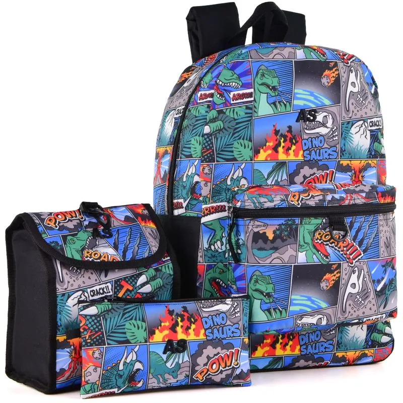 MOCHILA CON CARTUCHERA Y LONCHERA AMERICAN SPORT MIX 2.0