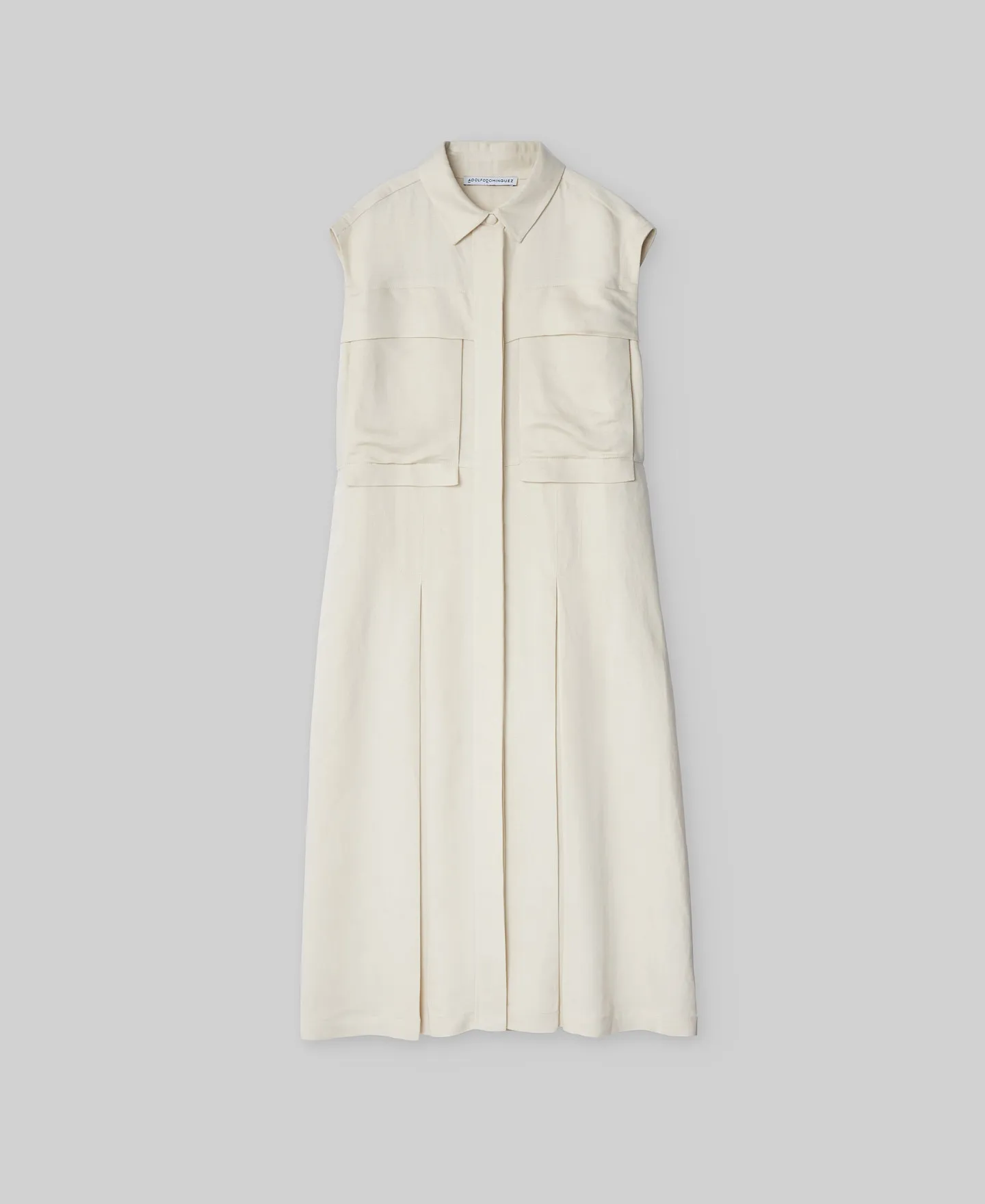 Natural linen knitted dress woman