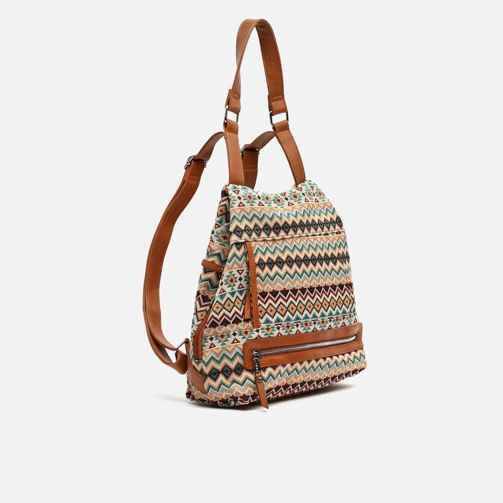 Nisha mochila antirrobo con estampado jacquard