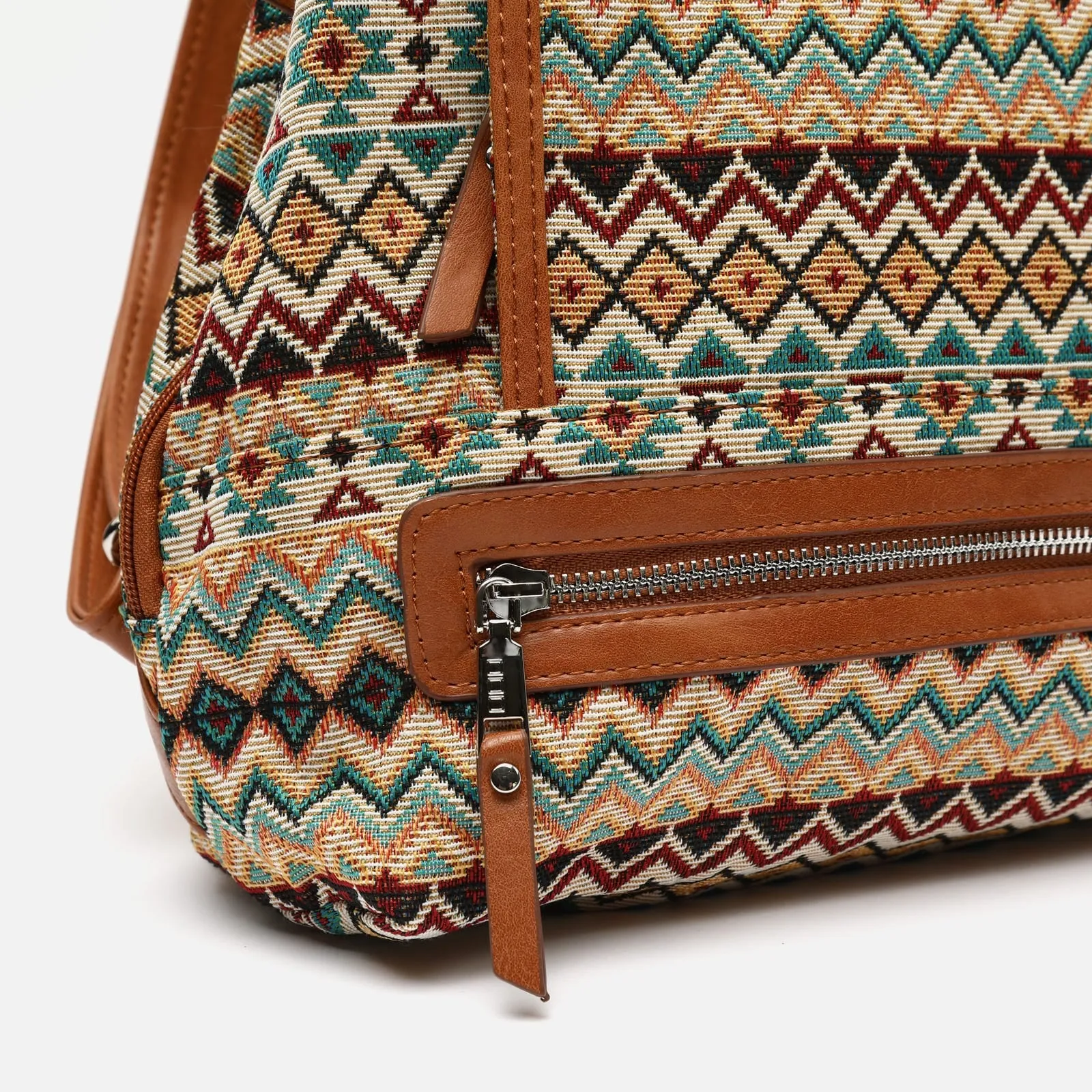 Nisha mochila antirrobo con estampado jacquard