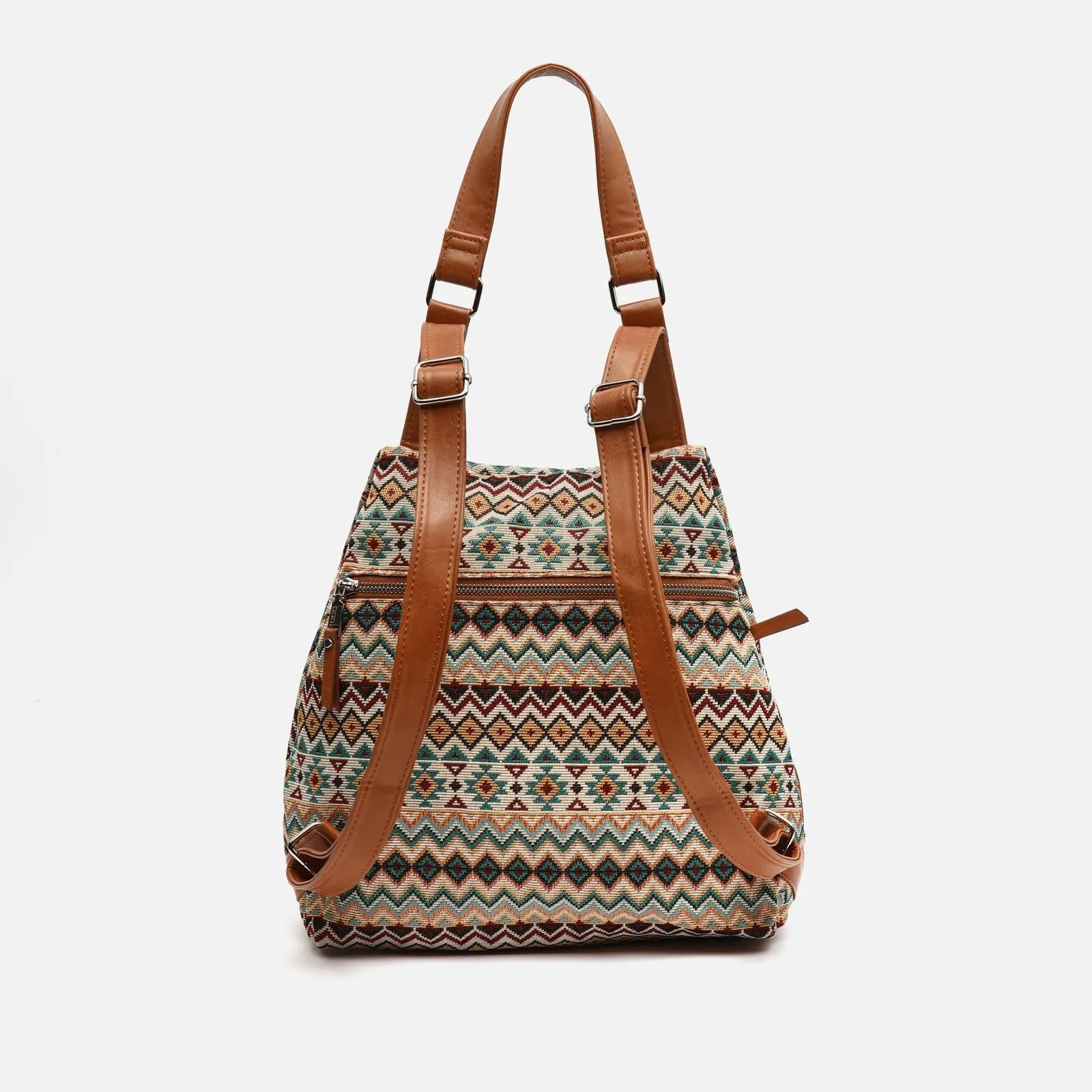 Nisha mochila antirrobo con estampado jacquard