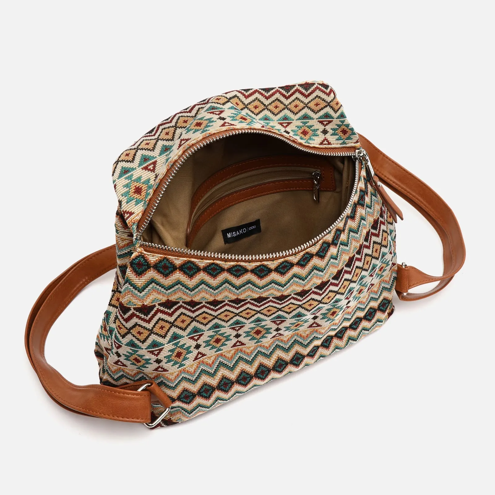 Nisha mochila antirrobo con estampado jacquard