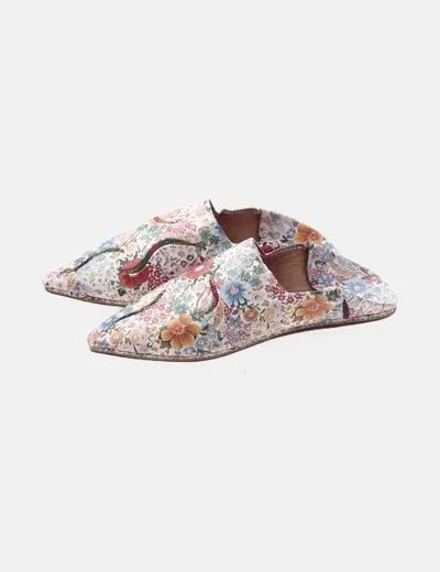 NoName Babuchas blancas estampadas