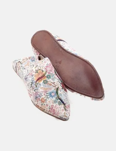 NoName Babuchas blancas estampadas