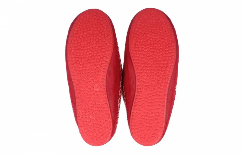 NORTEñAS  ZAPATILLAS DE CASA CHINELA LANA ROJO