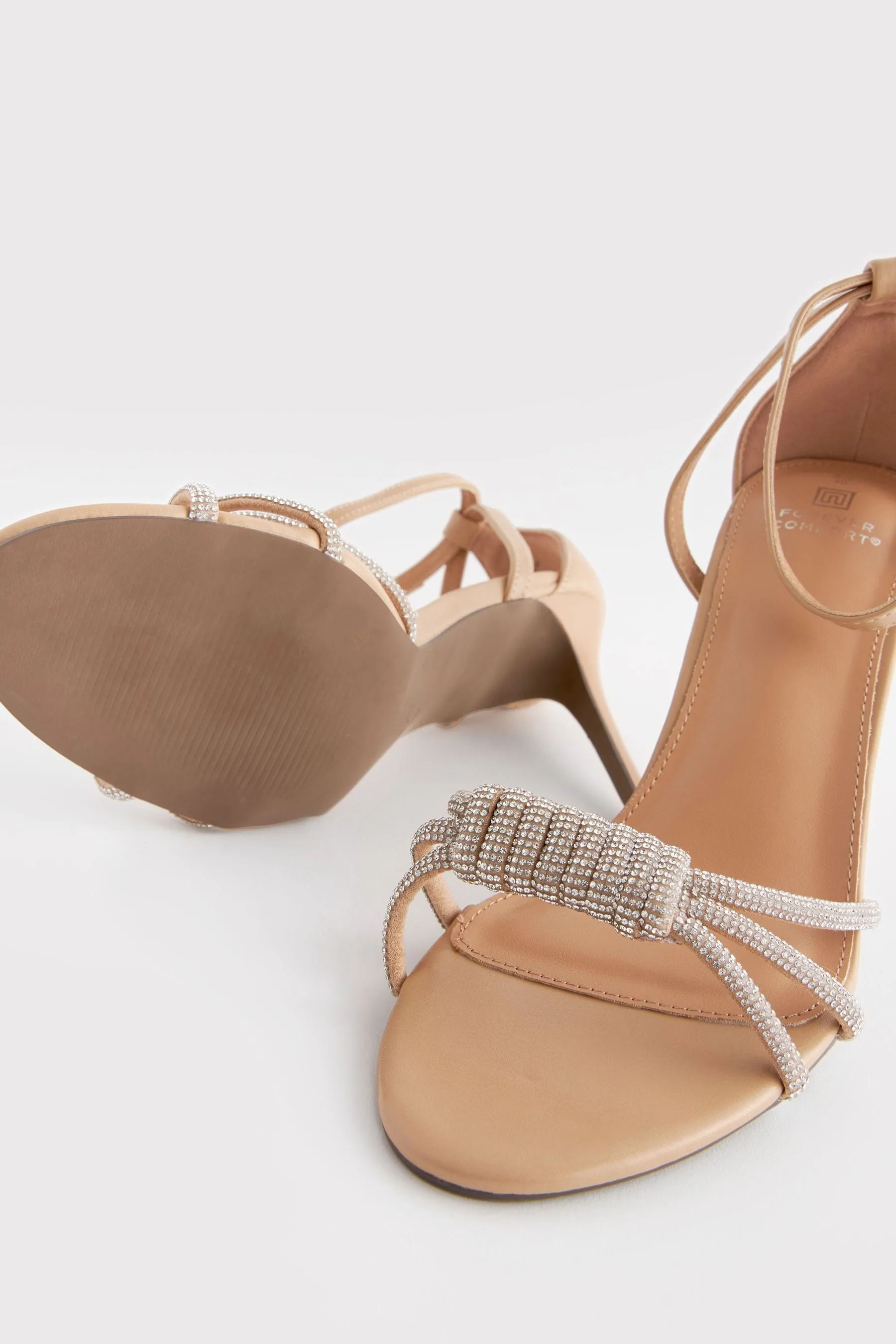 NUDE  FOREVER COMFORT® JEWEL KNOT SANDALS