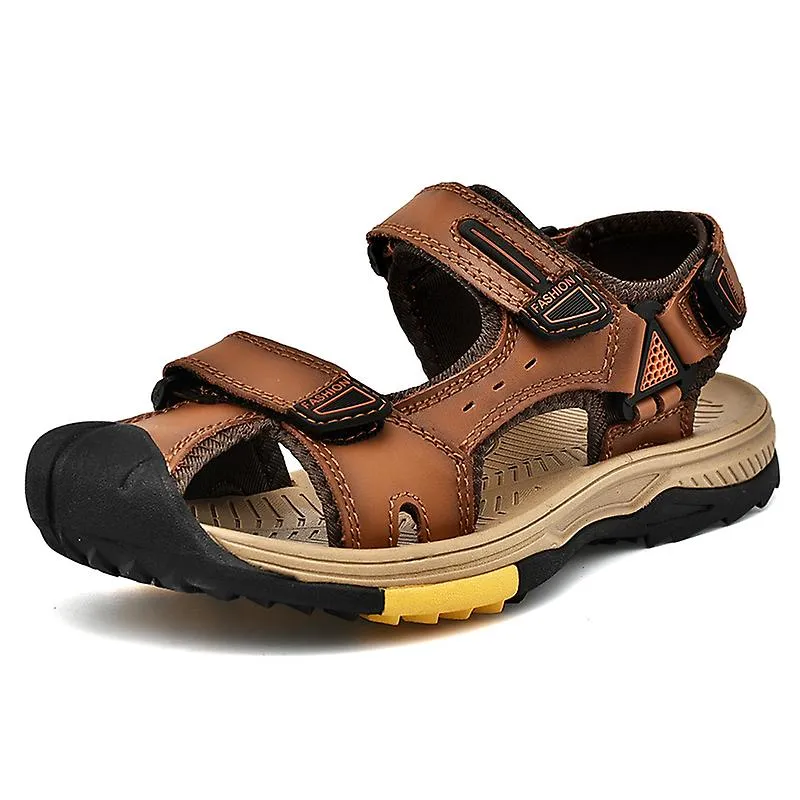 Nuevo verano sandalias de cuero genuino para adultos diseño de moda zapatos casuales transpirables sandalias de playa al aire li