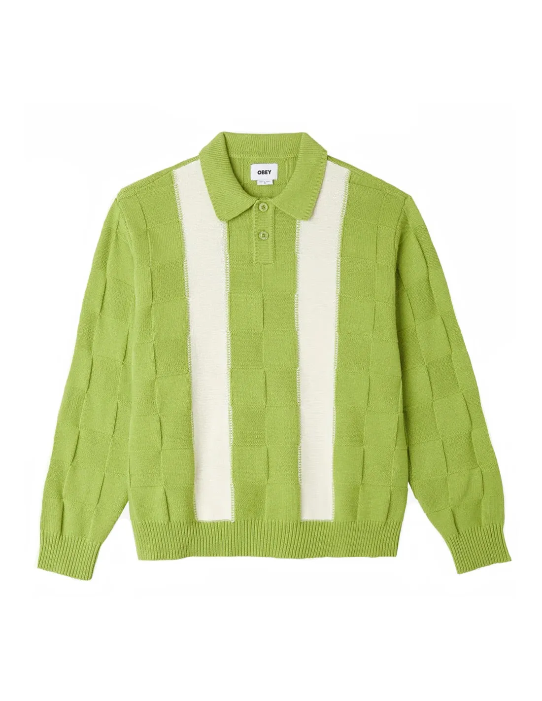 OBEY ALBERT POLO SWEATER TARRAGON GREEN MULTI