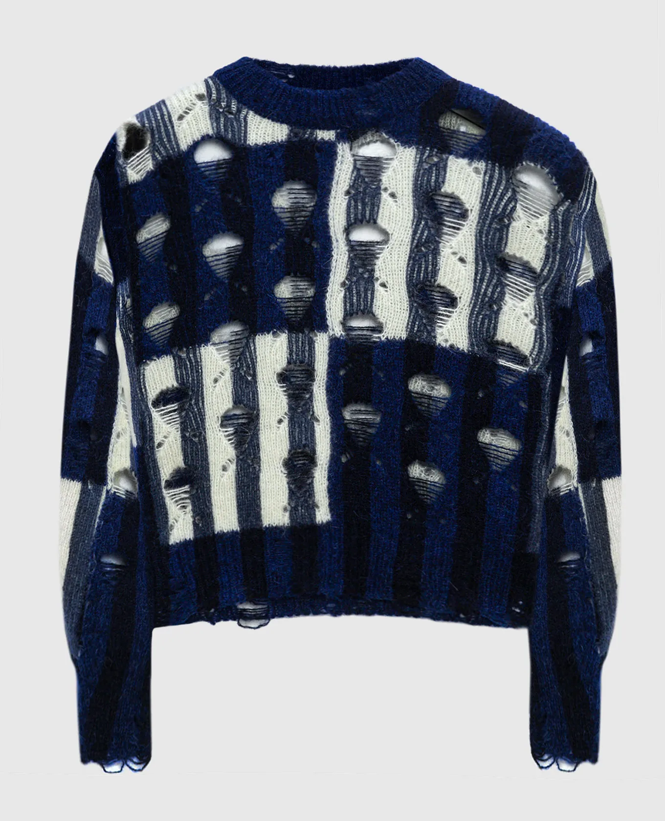 OFFWHITE BLUE SWEATER WITH HOLES