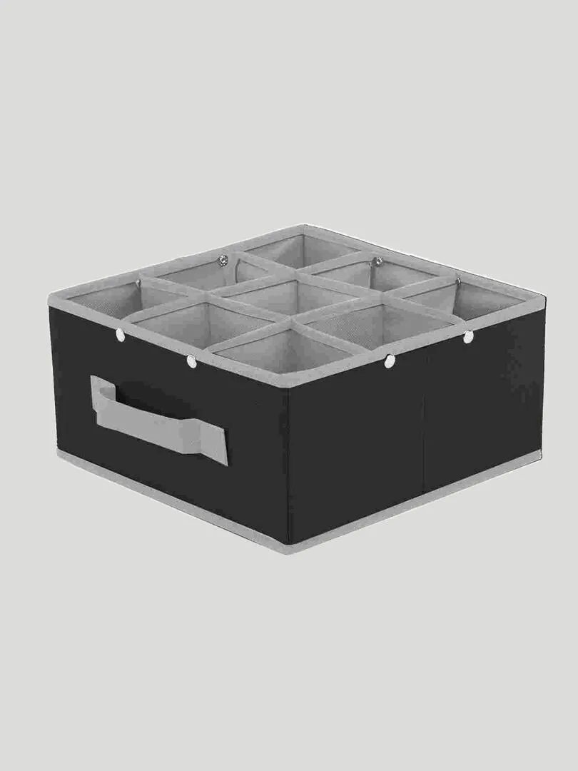 ORGANIZADOR PLEGABLE DE TEJIDO NO TEJIDO   9 COMPARTIMENTOS  GRIS