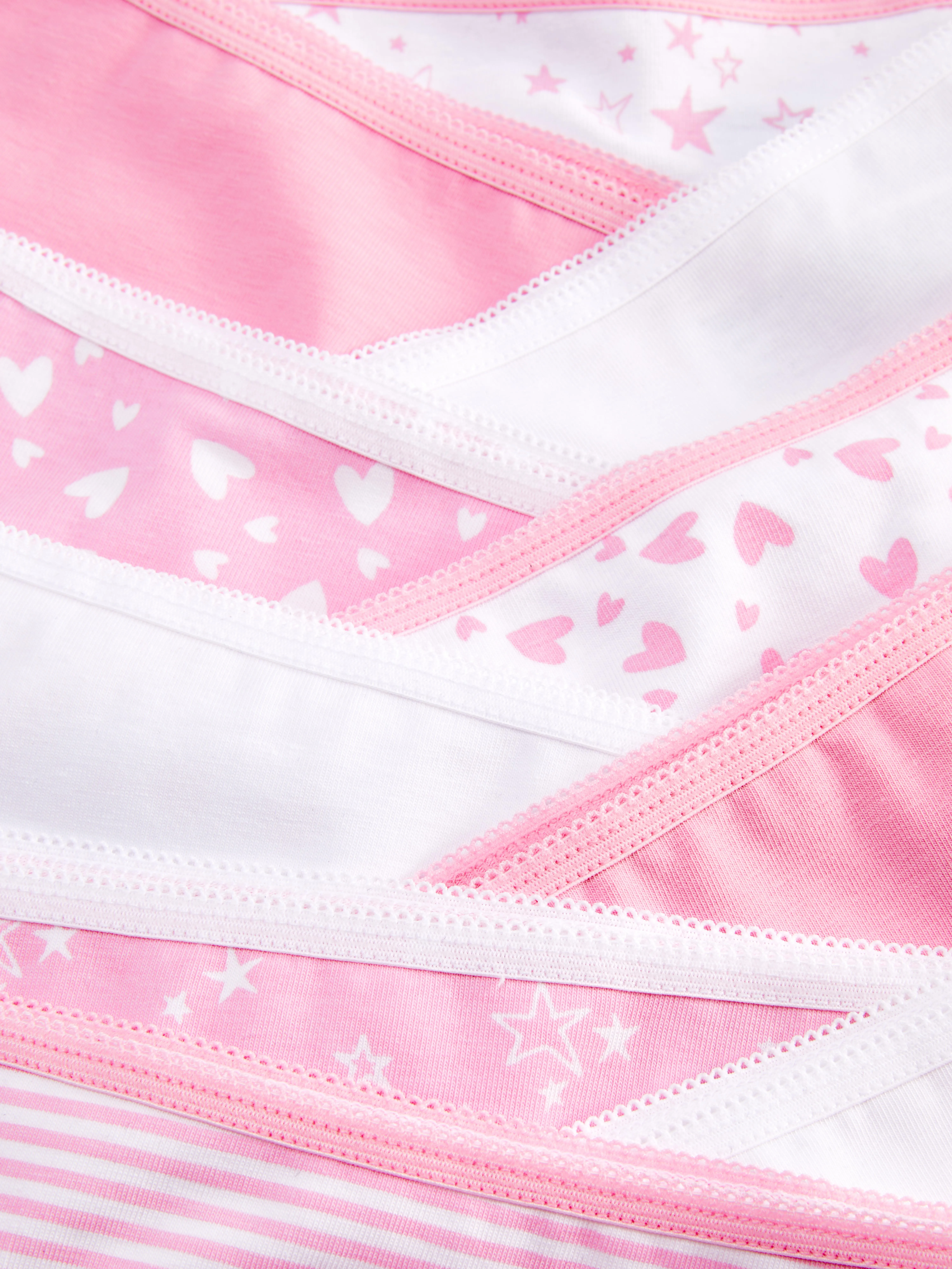 Pack de 10 braguitas con corazones y estrellas