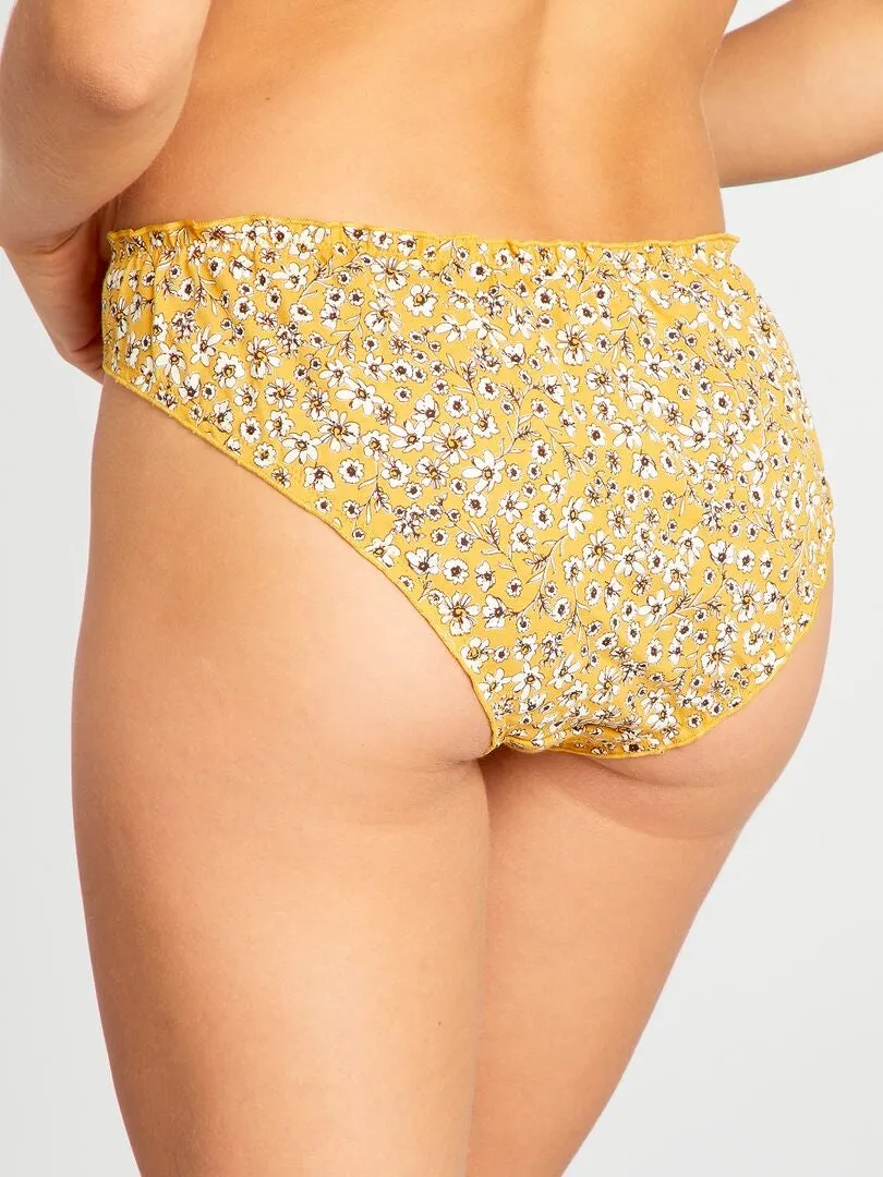 PACK DE 2 BRAGUITAS BLOOMER ESTAMPADAS  AMARILLO