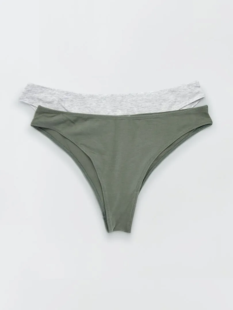 PACK DE 2 BRAGUITAS BRASILEñAS DE ALGODóN  CAQUI