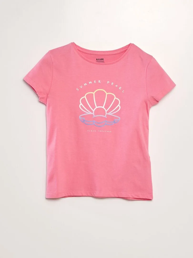 PACK DE 2 CAMISETAS CON MENSAJE  ROSA