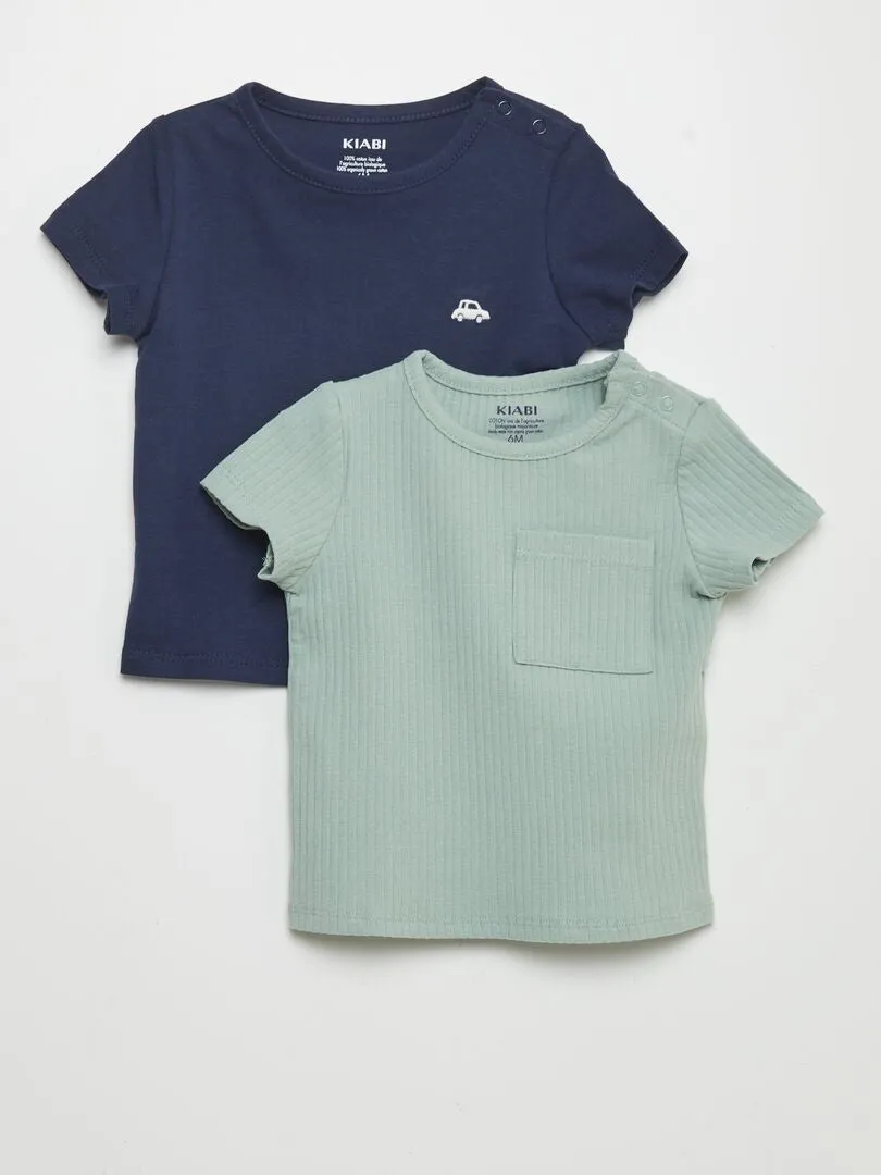 PACK DE 2 CAMISETAS LISAS  AZUL