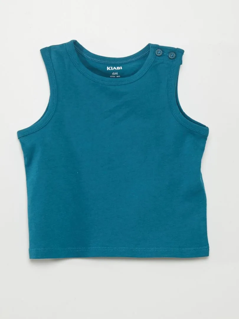 PACK DE 2 CAMISETAS SIN MANGAS DE PUNTO  AZUL