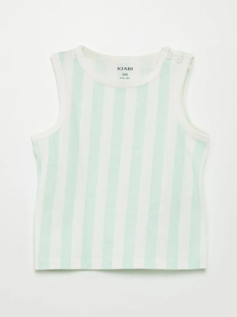 PACK DE 2 CAMISETAS SIN MANGAS DE PUNTO  AZUL