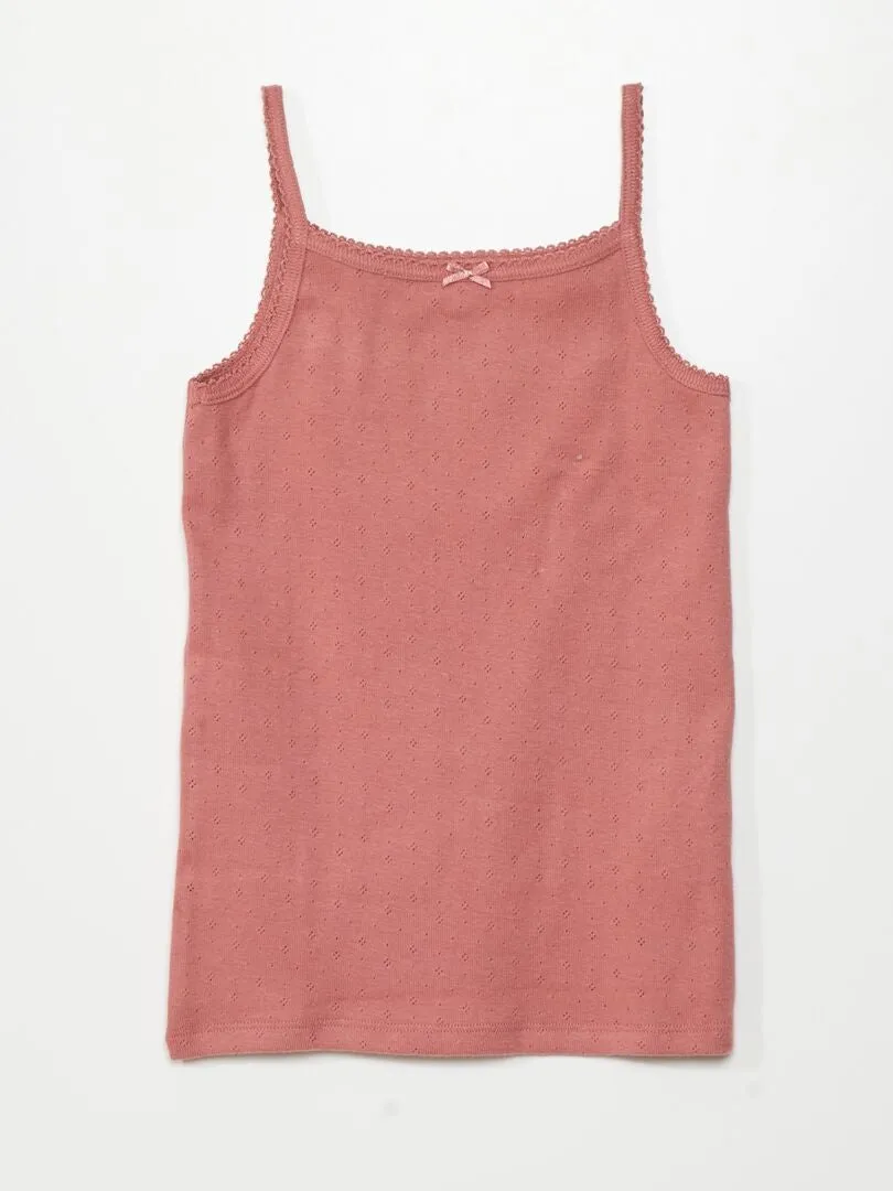 PACK DE 3 CAMISETAS DE TIRANTES DE PUNTO  ROSA