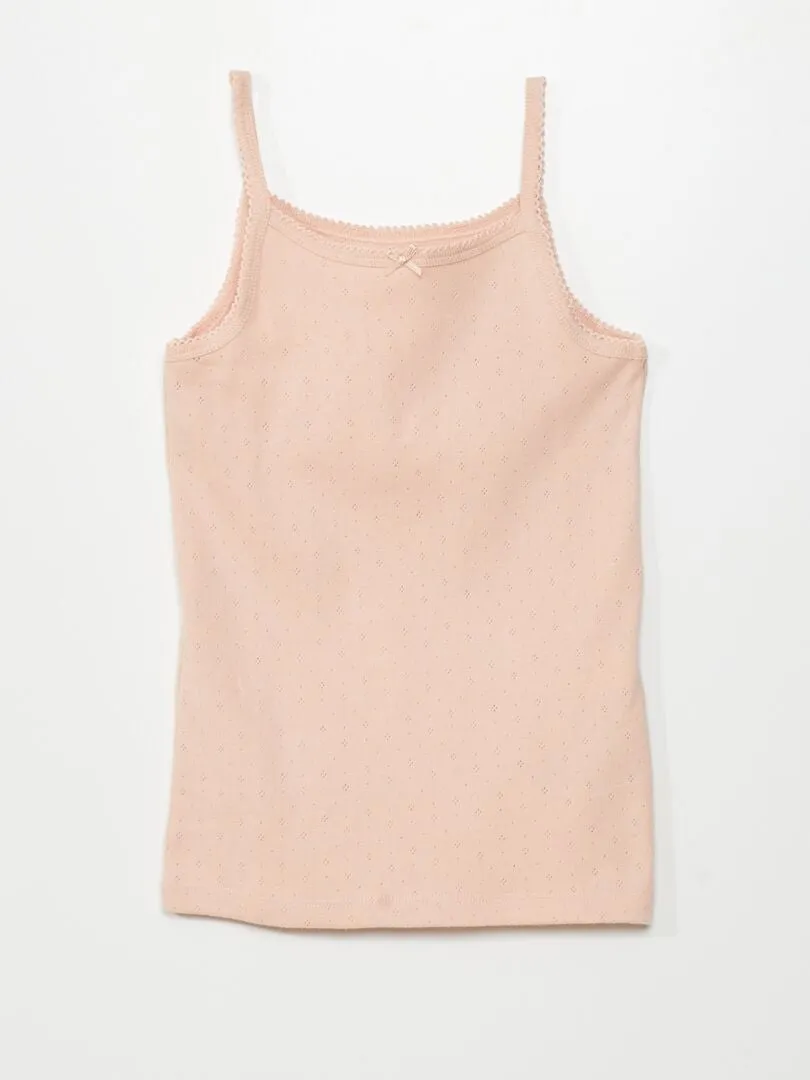 PACK DE 3 CAMISETAS DE TIRANTES DE PUNTO  ROSA