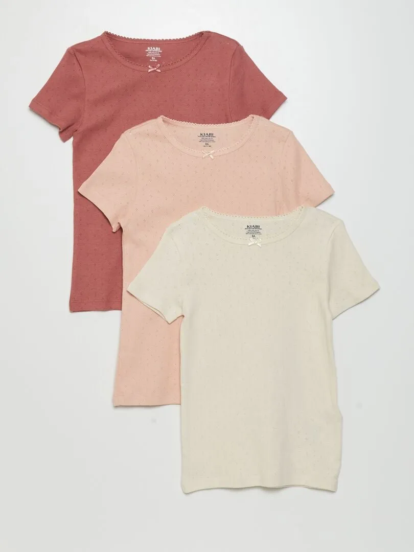 PACK DE 3 CAMISETAS  ROSA