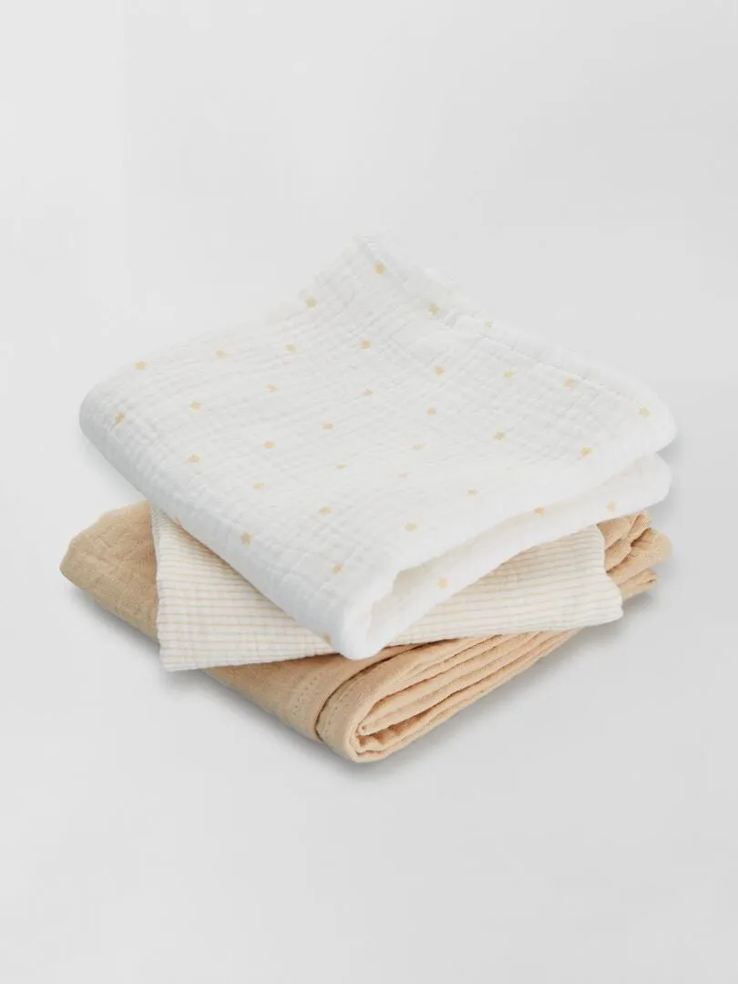 PACK DE 3 MUSELINAS PARA BEBé  BLANCO