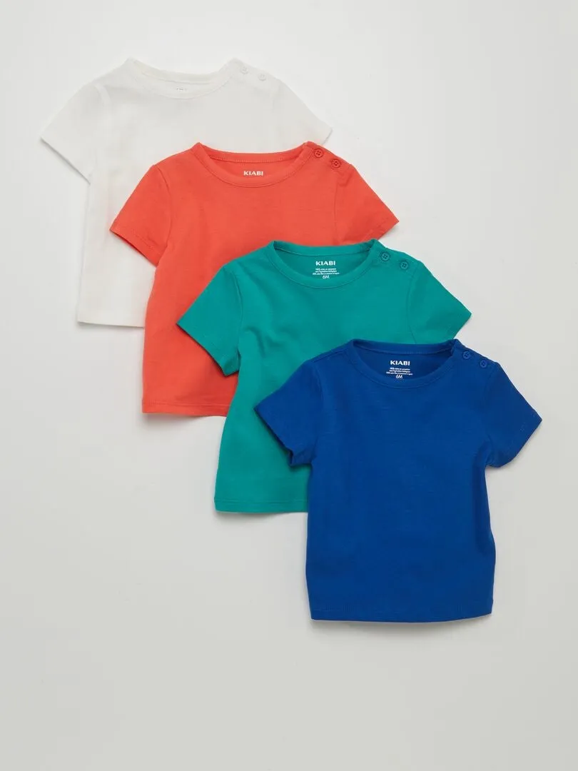 PACK DE 4 CAMISETAS LISAS  ROJO