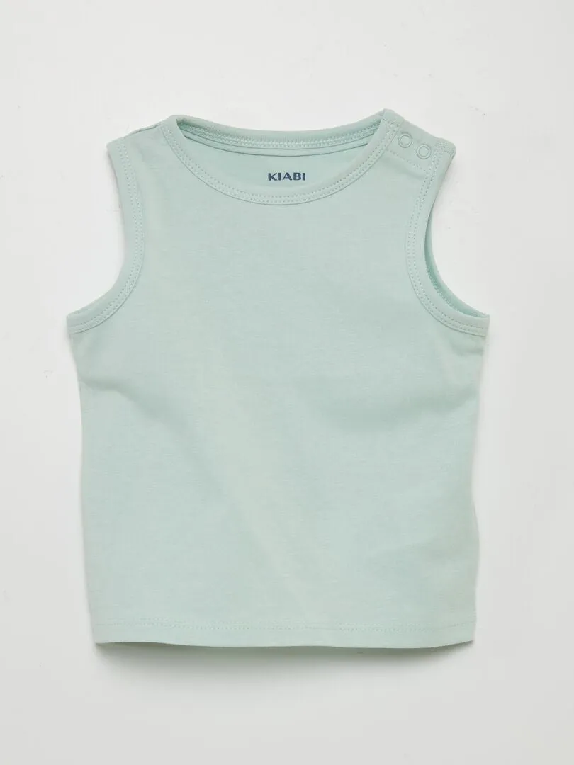 PACK DE 4 CAMISETAS LISAS SIN MANGAS  NARANJA