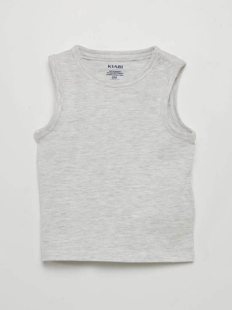 PACK DE 4 CAMISETAS LISAS SIN MANGAS  NARANJA
