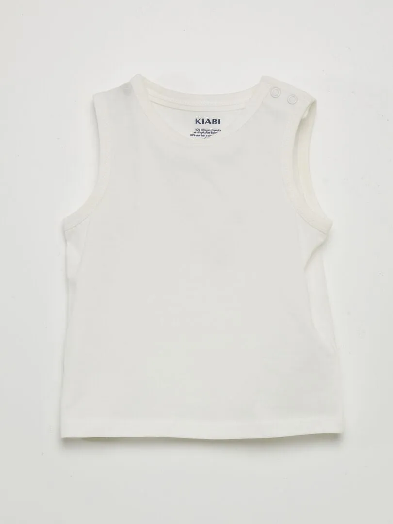 PACK DE 4 CAMISETAS LISAS SIN MANGAS  NARANJA