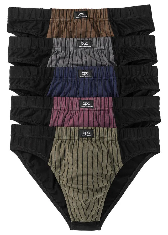 PACK DE 5 CALZONCILLOS A RAYAS COLORES OSCUROSNEGRO