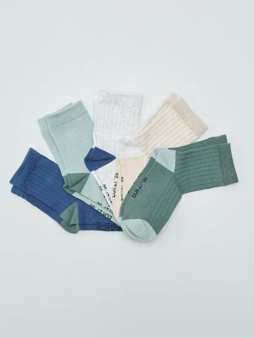 PACK DE 5 PARES DE CALCETINES DE CANALé  AZUL