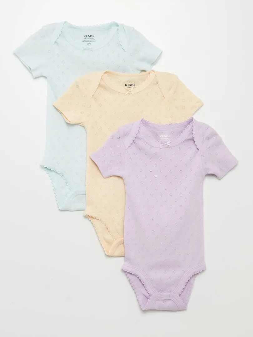 PACK DE BODIS DE PUNTO   3 PIEZAS  PURPURA