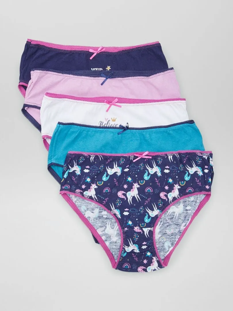 PACK DE BRAGUITAS DE ALGODóN  5 PIEZAS  ROSA