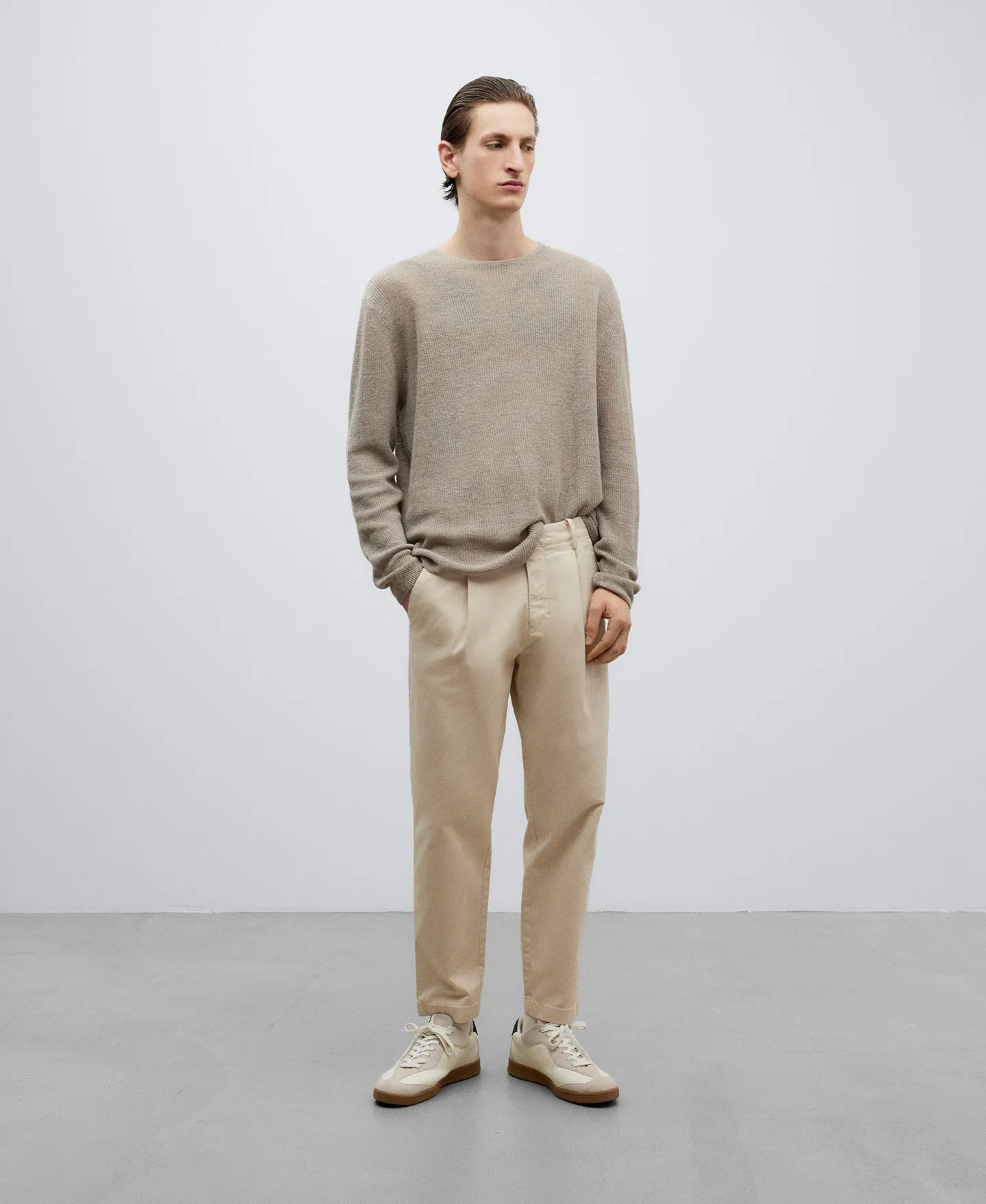 Pantalón chino sarga algodón hombre