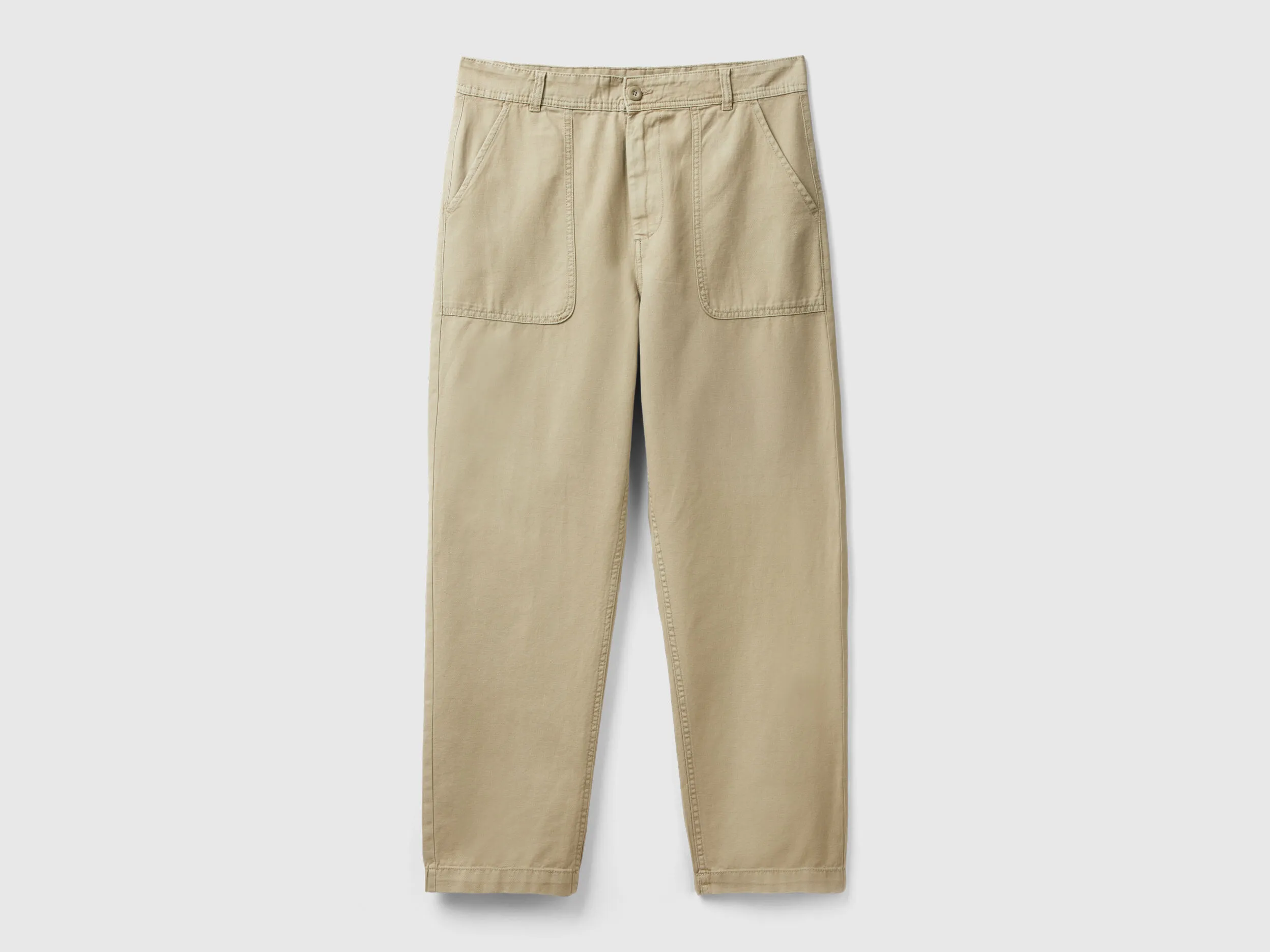 Pantalón recto en mezcla de lino