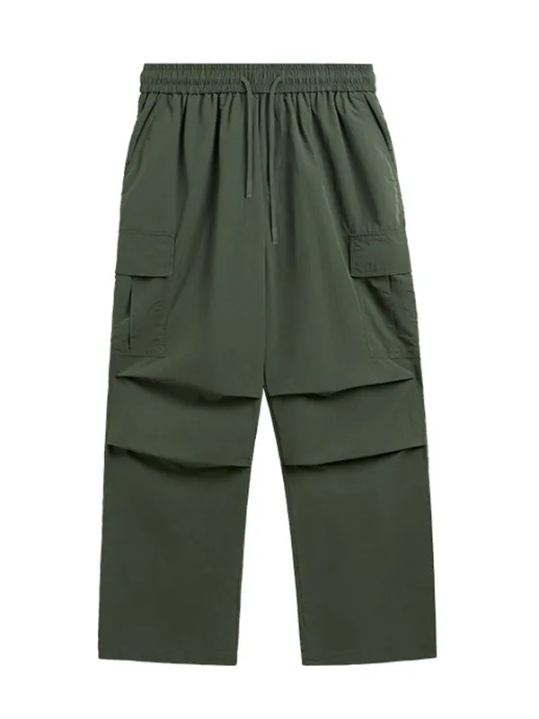 Pantalones cargo casuales sueltos con bolsillo liso para hombre