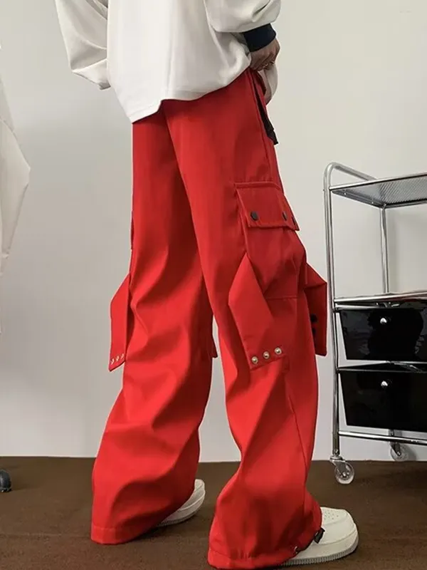 Pantalones cargo sueltos casuales lisos para hombre