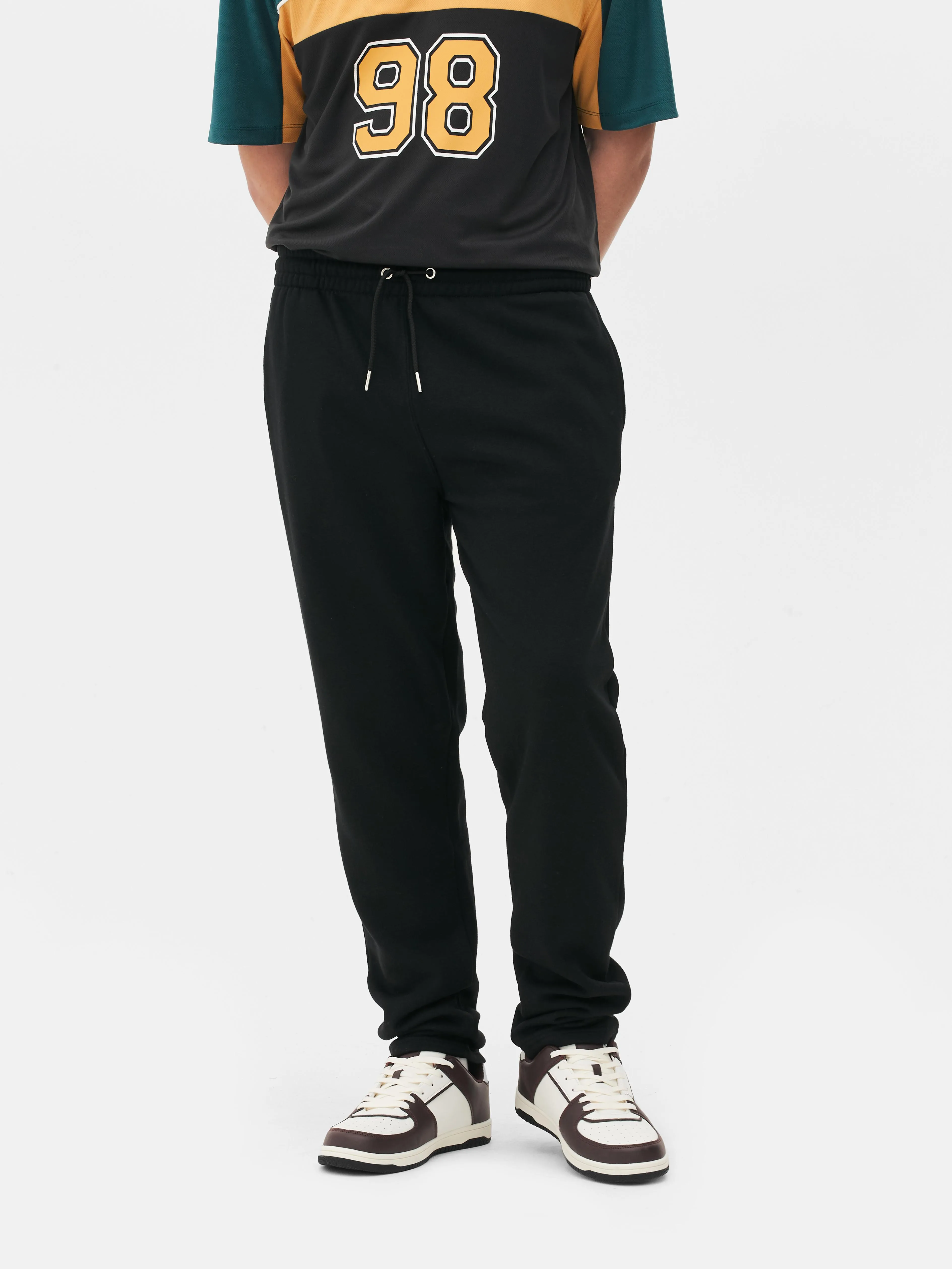 Pantalones de chándal negros de pernera recta
