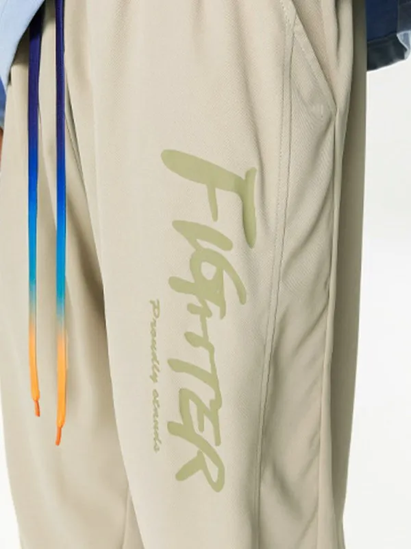 Pantalones jogger casuales sueltos con estampado de letras para hombre