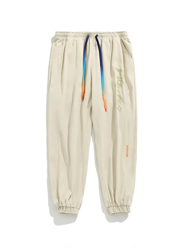 Pantalones jogger casuales sueltos con estampado de letras para hombre