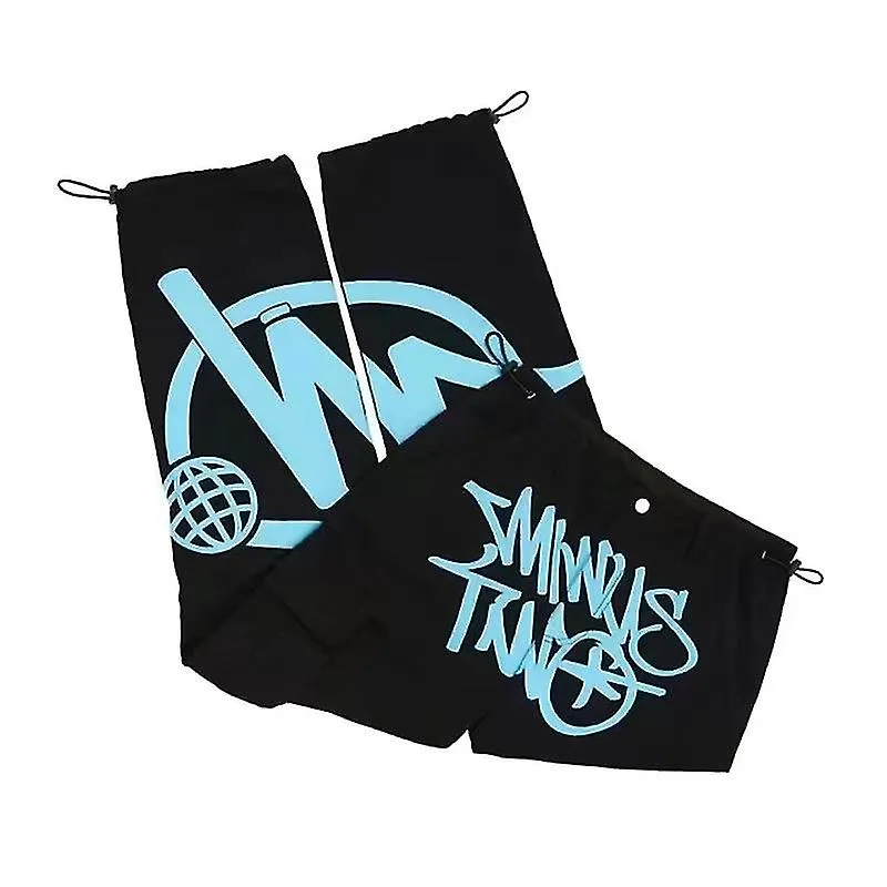 PANTALONES MINUSTWO HIPHOP RETRO PANTALONES MASCULINOS, PANTALONES RECTOS CASUALES DE VERANO, PANTALONES NEUTROS SUELTOS ESTAM