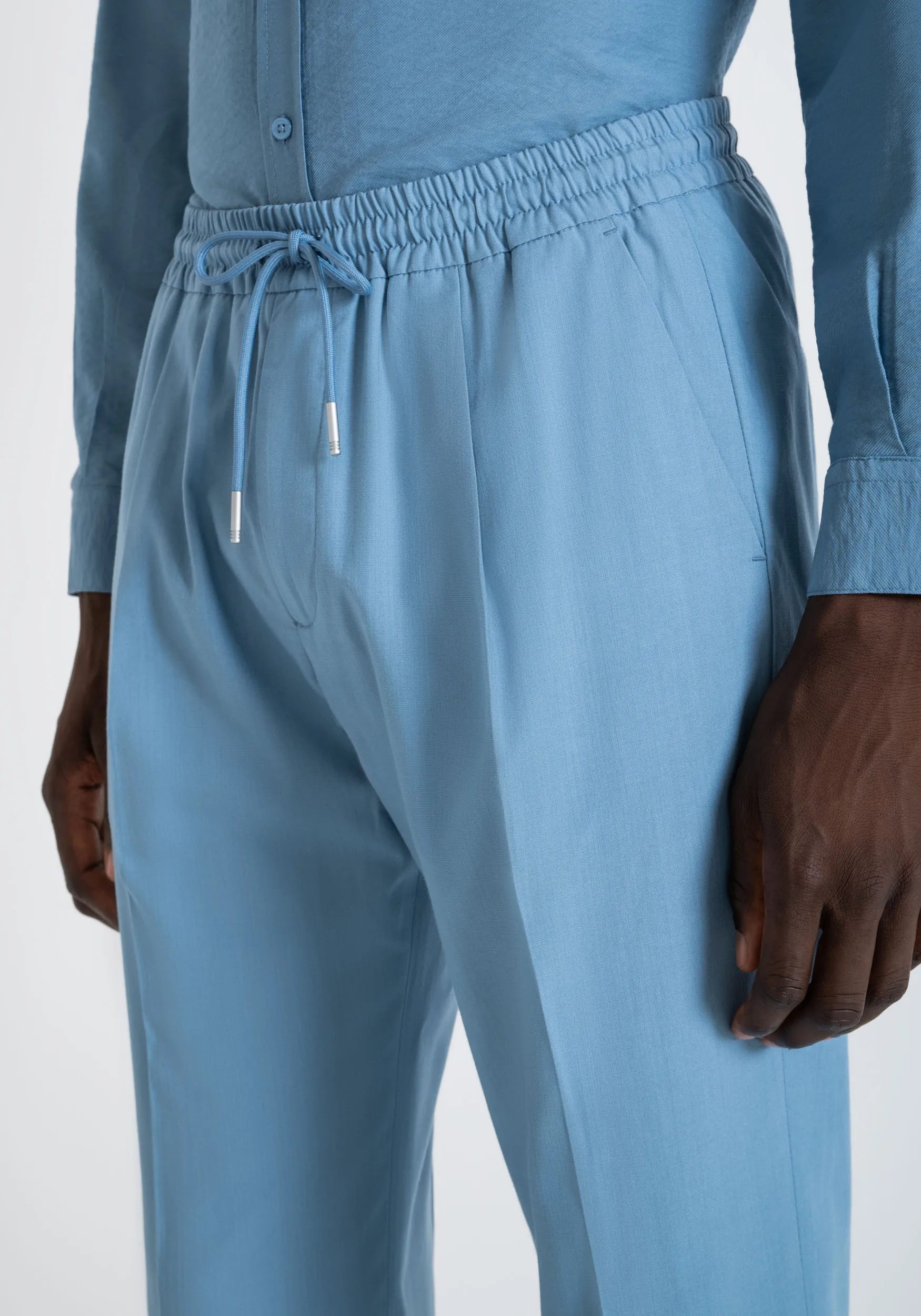PANTALÓN REGULAR FIT «NEIL» EN MEZCLA DE ALGODÓN FLAMEADO
