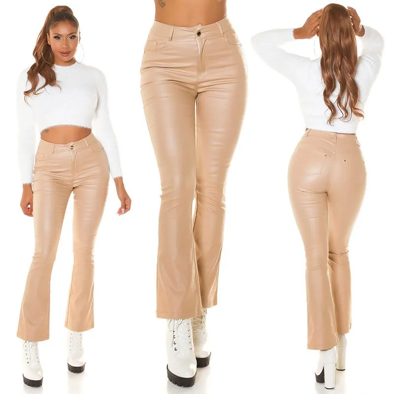 Pantalón acampando polipiel beige