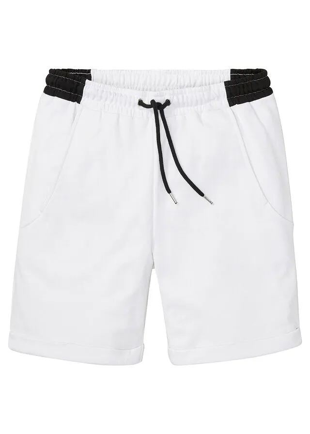 PANTALóN CORTO DE CHáNDAL DE POLIéSTER RECICLADO BLANCONEGRO