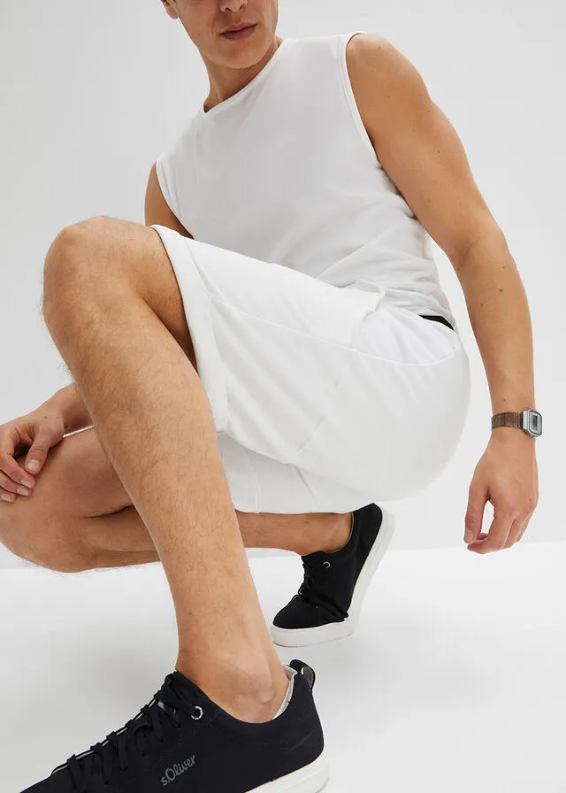 PANTALóN CORTO DE CHáNDAL DE POLIéSTER RECICLADO BLANCONEGRO