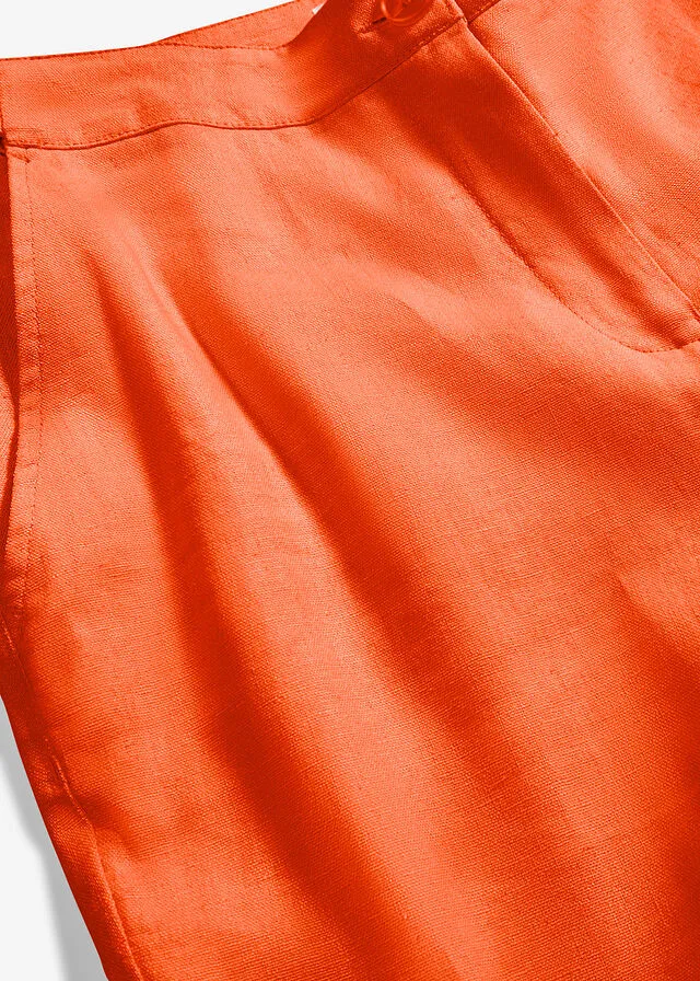 Pantalón de lino Naranja cálido