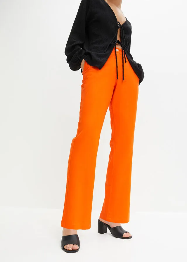 Pantalón de lino Naranja cálido