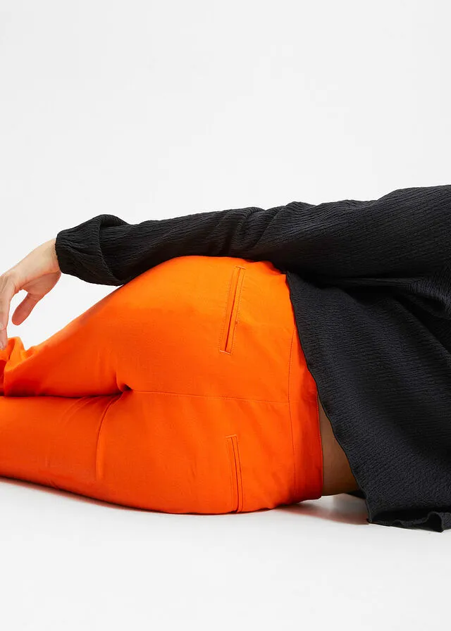 Pantalón de lino Naranja cálido